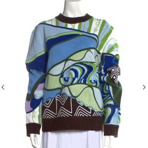 House of Sunny Printed Mock Neck Sweater Size: S